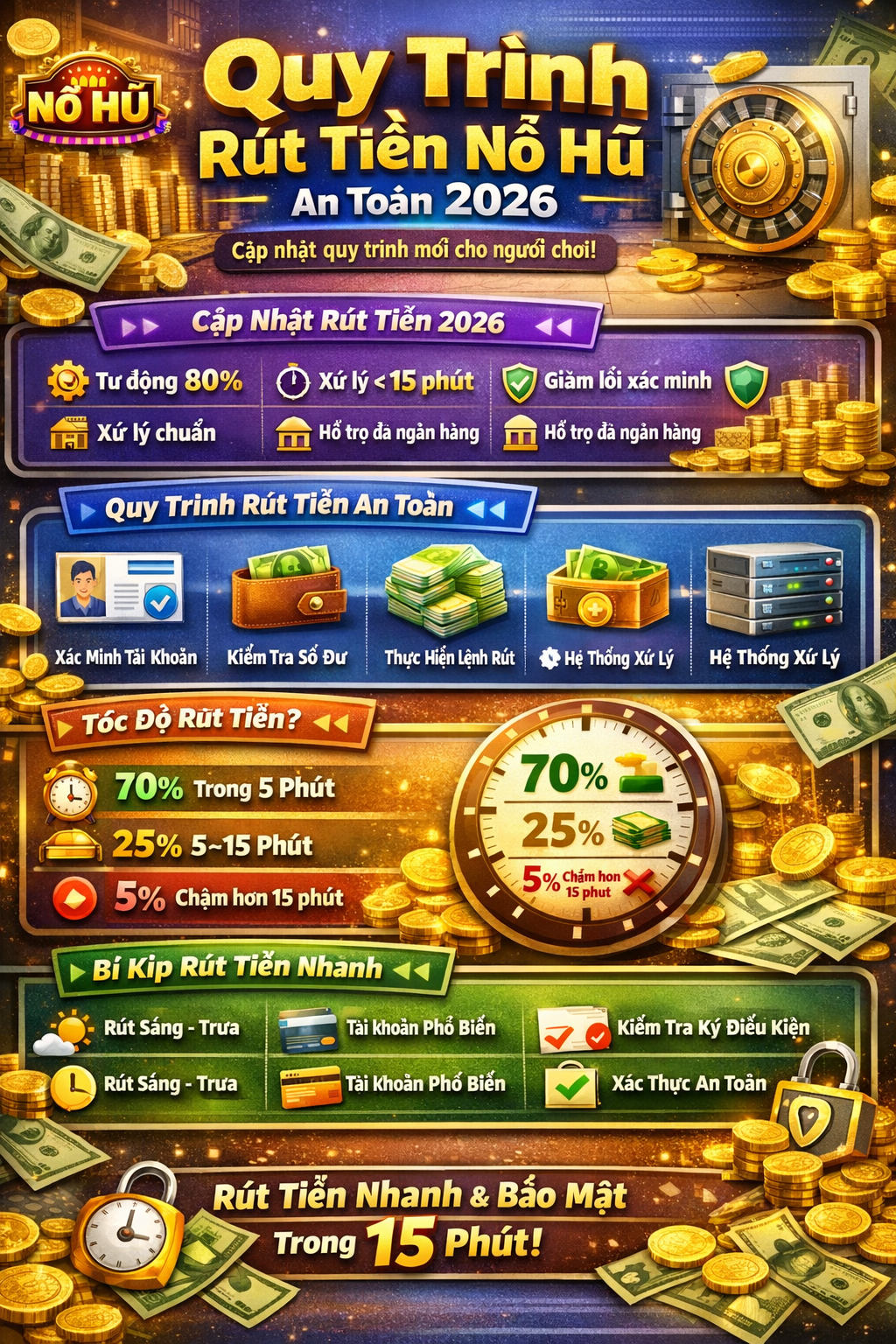 Quy trình rút tiền nổ hũ 2026