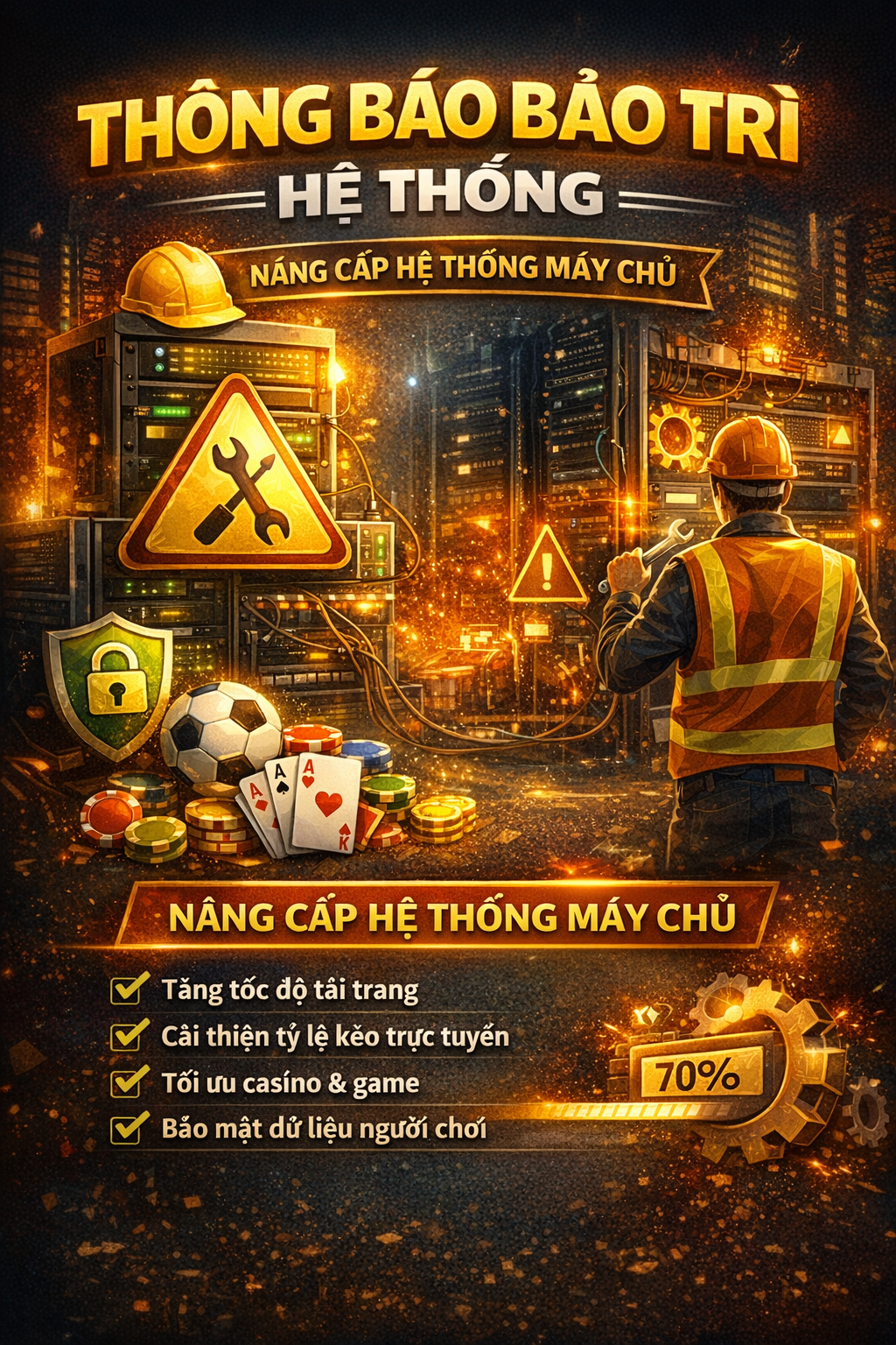 Thông báo bảo trì hệ thống máy chủ